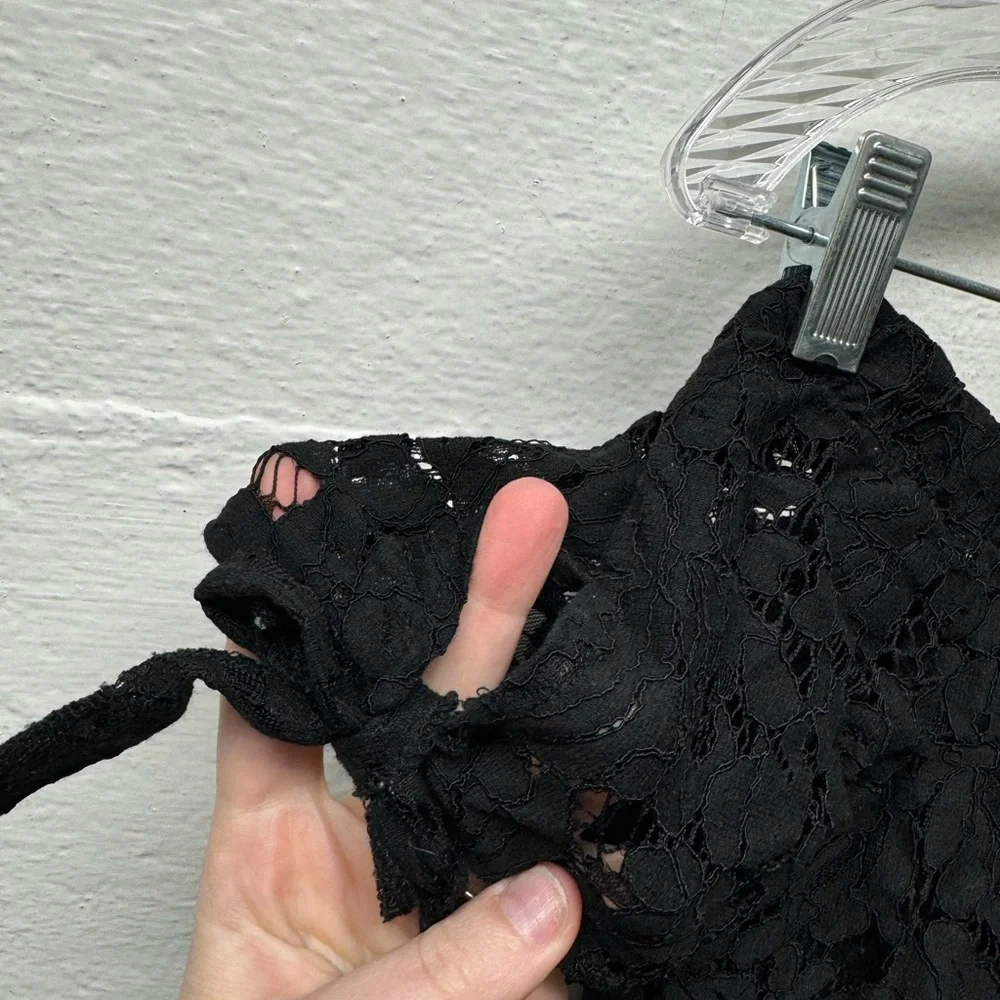 Blooming Jelly Black Lace Off The Shoulder Top - Picture 2 of 4